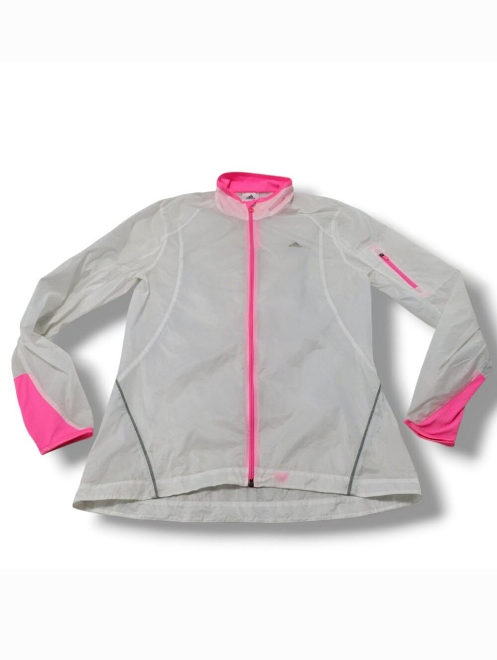 Adidas Jacket Size Small Semi-Sheer Windbreaker Jacket Running Athleisure Flaws